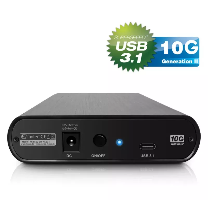 Case per HDD Fantec DB-ALU31 nero 3,5 pollici