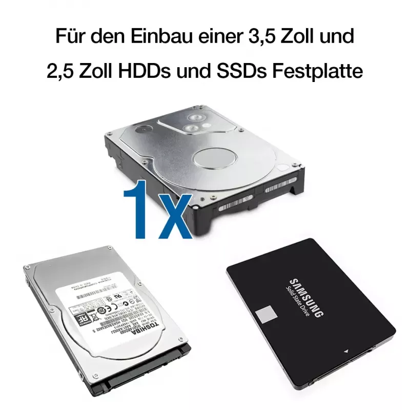 Case per HDD Fantec DB-ALU31 nero 3,5 pollici