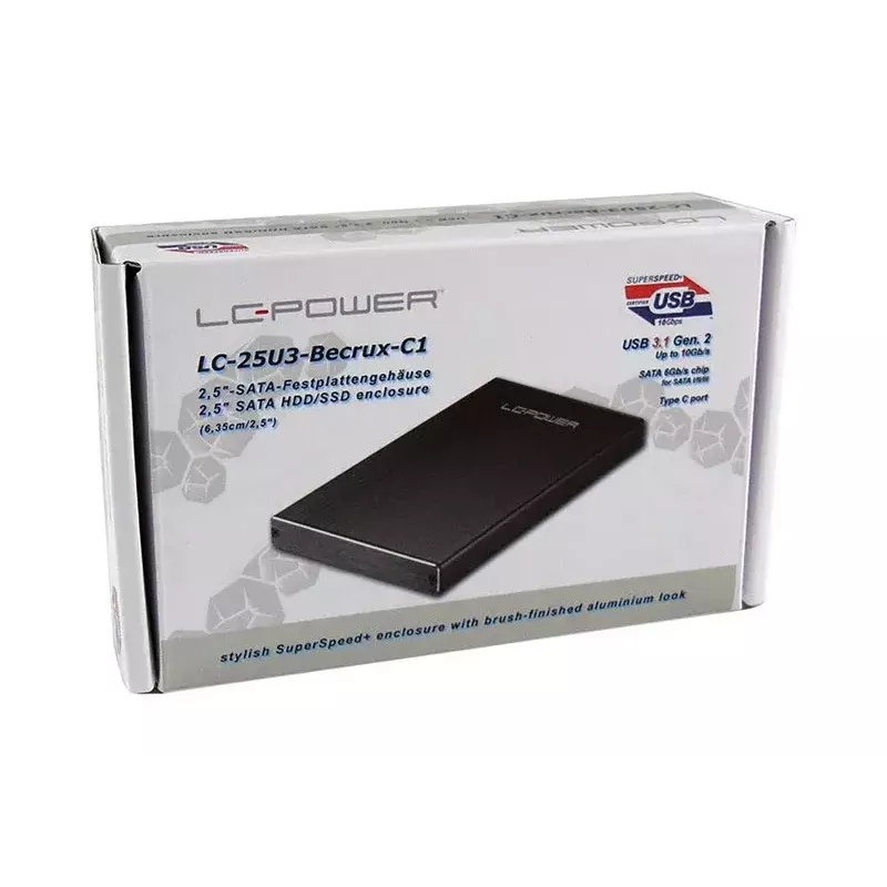 Case HDD LC-Power LC-25U3-Becrux-C1 nero 2,5 pollici
