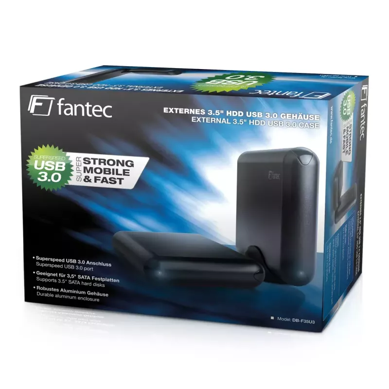 Case per disco fisso Fantec DB-F35U3 nero 3,5 pollici