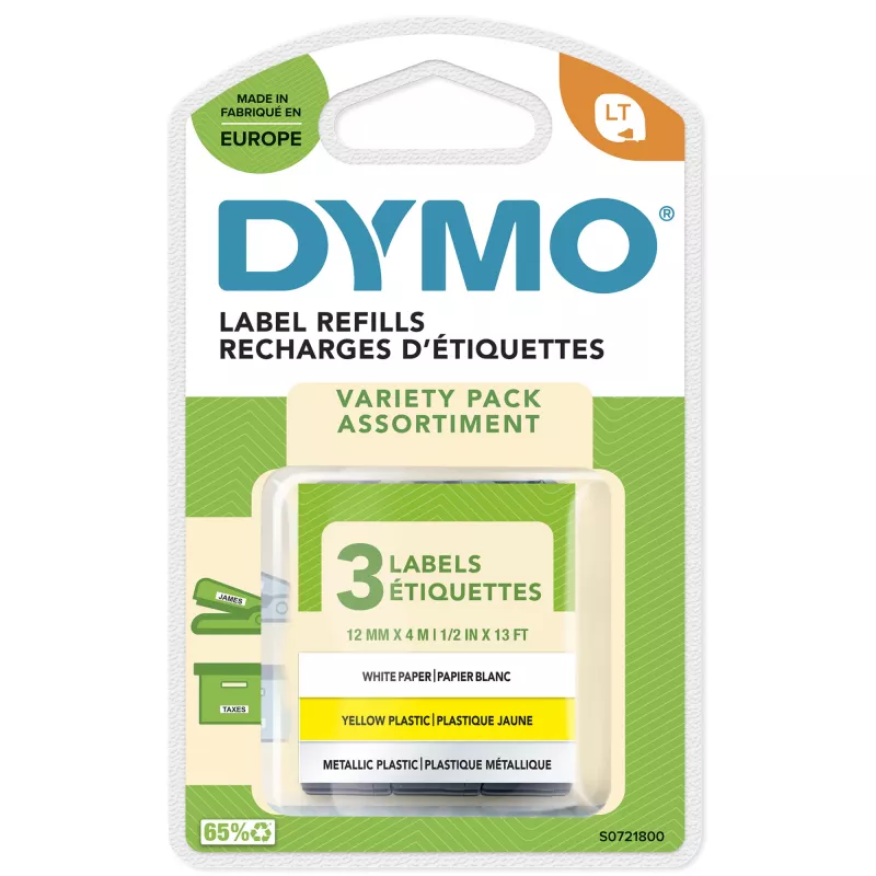 Nastro per etichettatrice DYMO LetraTag assortito confezione da 3