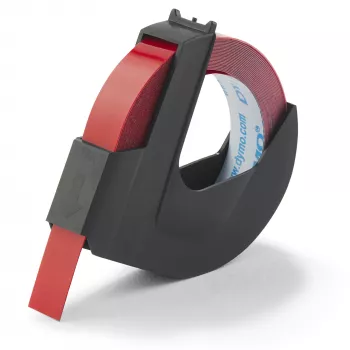 Nastro in rilievo originale DYMO | 9 mm x 3 m rotolo | stampa bianca su rosso | autoadesivo | per etichettatrici in rilievo | 1 pezzo