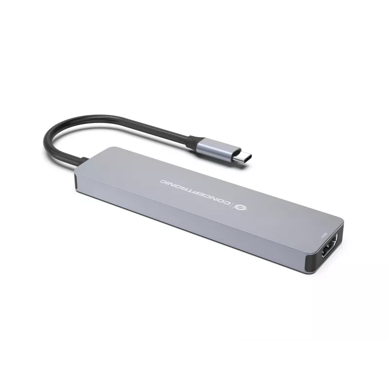 Conceptronic DONN28G docking station USB 3.2 Gen 1 7-in-1, 4K60Hz HDMI, USB-A 5Gbps x 2, USB-C 5Gbps, SD, TF/MicroSD, 100W USB PD