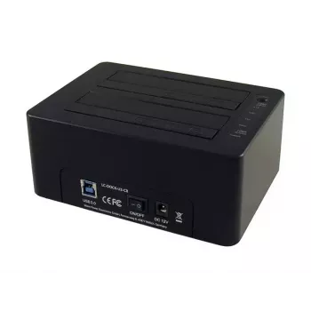 LC Power LC-DOCK-U3-CR - docking station HDD con indicatore di rete, interruttore on/off, funzione clonazione vani: 2 - 2.5 / 3.5 condivisi (6,4 cm/8,9 cm