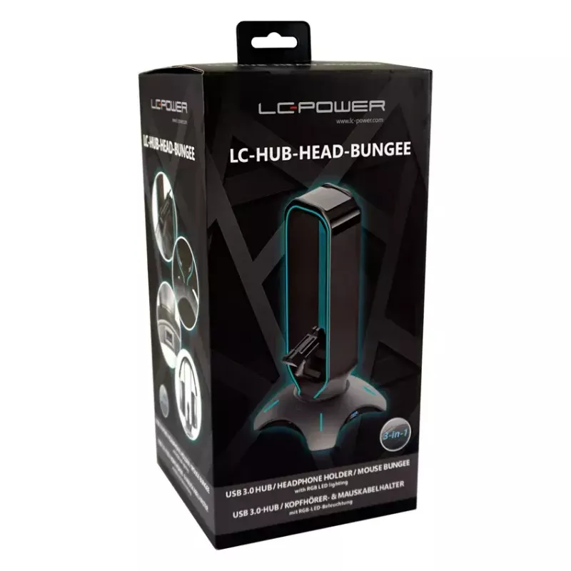 Supporto per cuffie LC-Power LC-HUB-HEAD-BUNGEE