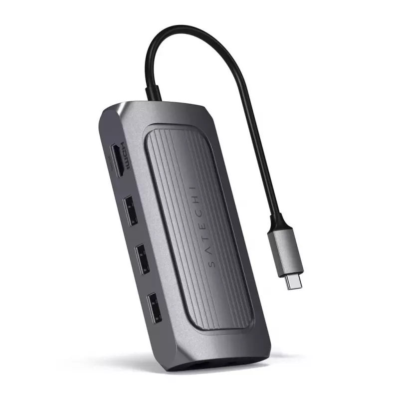 Dock per laptop Satechi ST-U4MA3M USB Type-C grigio 100W Power Delivery