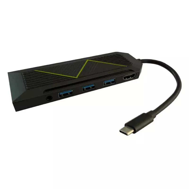 Hub USB LC-Power LC-HUB-C-MULTI-6-RGB Type-C 5000 Mbit/s nero