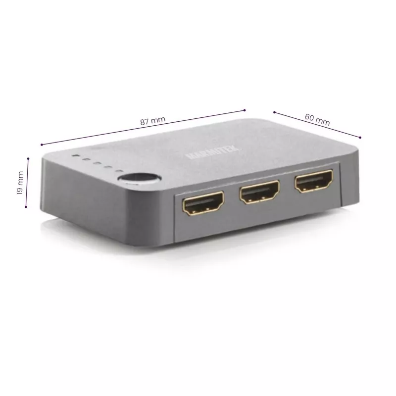 Marmitek Connect 350 UHD 2.0 switch HDMI, HDMI 2.0b, 4K 2160p, 18 Gbit/s, nero