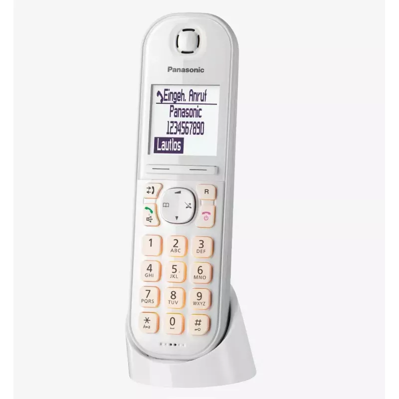 Panasonic KX-TGQ200GW telefono cordless digitale DECT, bianco