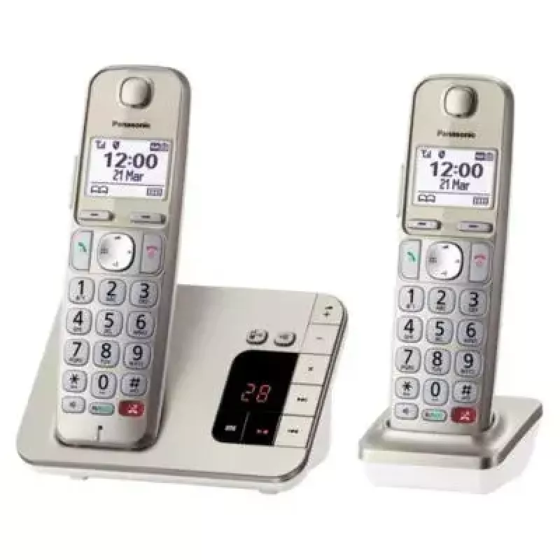 Telefono DECT Panasonic KX-TGE262GN con microtelefono cordless e identificazione chiamante