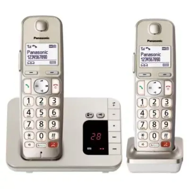 Telefono DECT Panasonic KX-TGE262GN con microtelefono cordless e identificazione chiamante