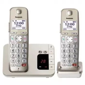 Telefono DECT Panasonic KX-TGE262GN con microtelefono cordless e identificazione chiamante