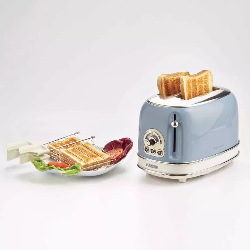 Ariete Vintage 155/05 tostapane a 2 fette, 810 W, blu