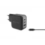 Conceptronic caricabatterie 3 porte 67W GaN USB PD con cavo USB-C, USB-C x 2, USB-A x 1, QC 3.0, PPS