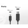 Conceptronic caricabatterie 3 porte 67W GaN USB PD con cavo USB-C, USB-C x 2, USB-A x 1, QC 3.0, PPS
