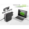 Conceptronic caricabatterie 3 porte 67W GaN USB PD con cavo USB-C, USB-C x 2, USB-A x 1, QC 3.0, PPS