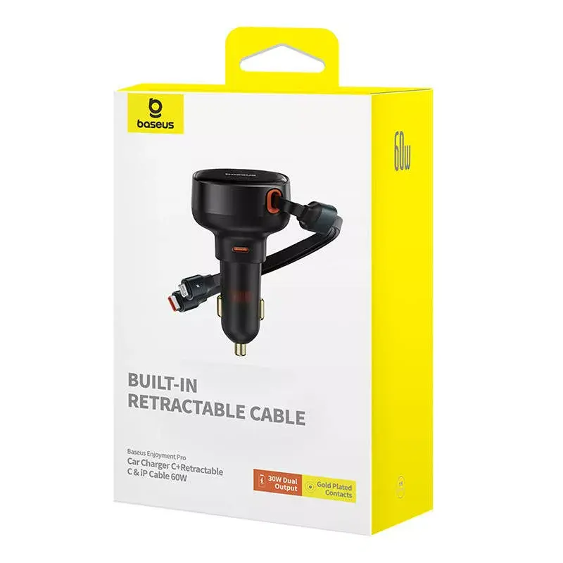 Baseus Enjoyment Pro 60W caricabatterie auto cavo USB