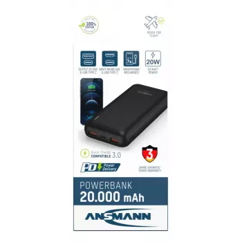 Power bank portatile Ansmann PB320PD 20000 mAh