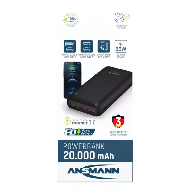 Power bank portatile Ansmann PB320PD 20000 mAh