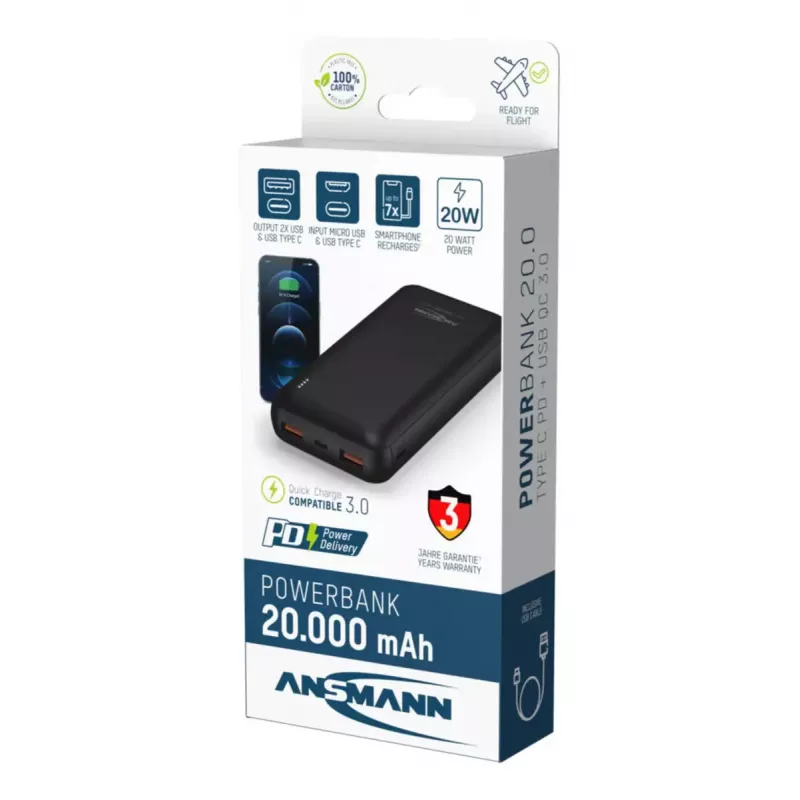 Power bank portatile Ansmann PB320PD 20000 mAh
