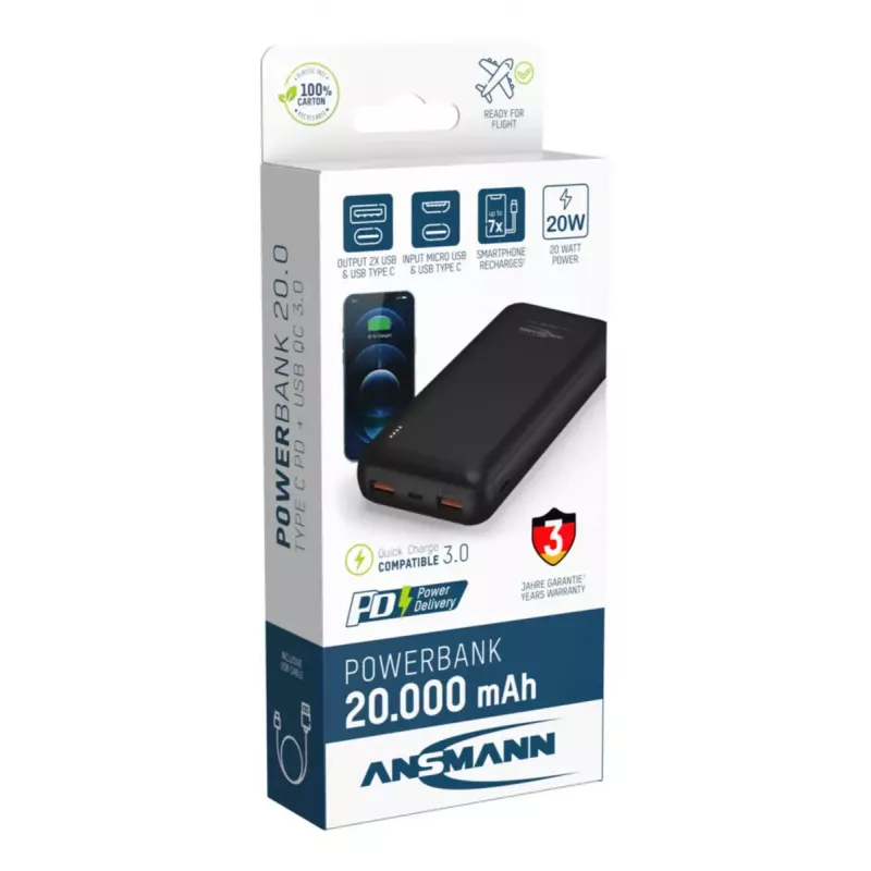 Power bank portatile Ansmann PB320PD 20000 mAh