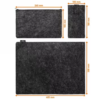 Durable 507158 MultiBag EFFECT custodia per laptop / tablet 16,4″ (41,7 cm), feltro in PET riciclato, con tasca per accessori e smartphone