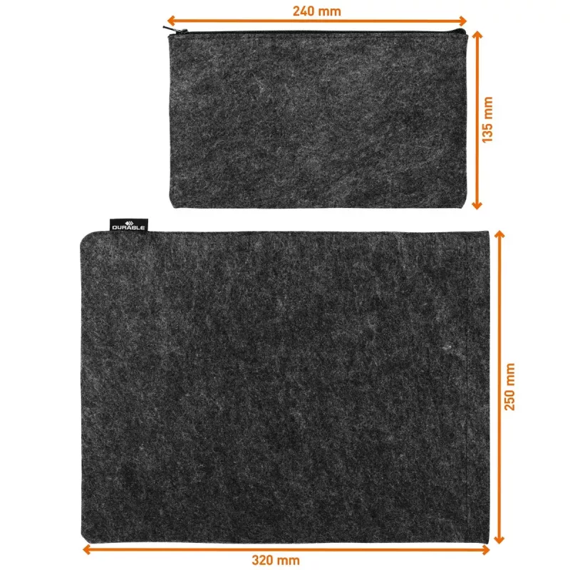 Custodia sleeve Durable Effect 33 cm 13 pollici antracite 1 tasca frontale tinta unita