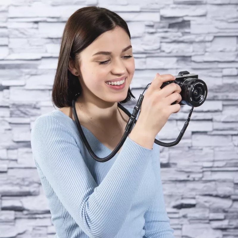 Tracolla per fotocamera digitale Hama Braid 120 nylon nero