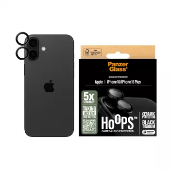 PanzerGlass ® Hoops® protezione in ceramica per lenti della fotocamera iPhone 16 | 16 Plus
