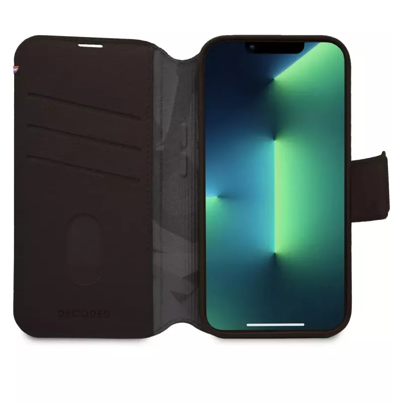 Custodia wallet Decoded iPhone 14 Plus marrone 6,7