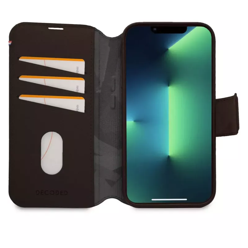 Custodia wallet Decoded iPhone 14 Plus marrone 6,7
