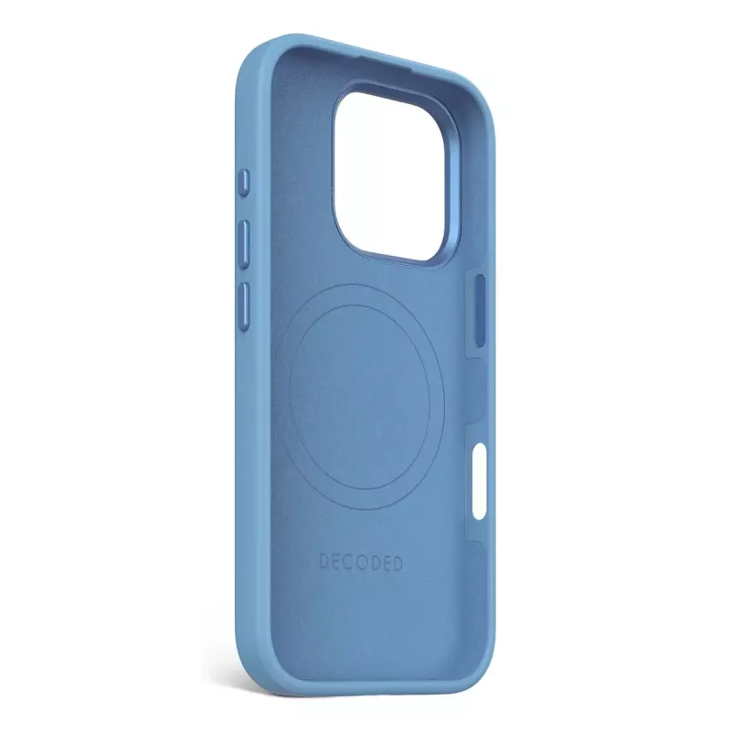 Decoded D25IPO16PBCS9AE cover posteriore in silicone antimicrobico per iPhone 16 Pro, azzurro