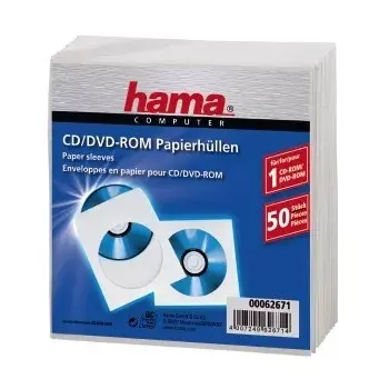Buste in carta per CD-ROM Hama 50, bianco 50 dischi