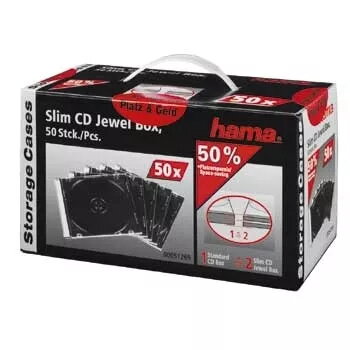 Custodia sottile per CD Hama 51269 confezione da 50 pz. 1 disco trasparente