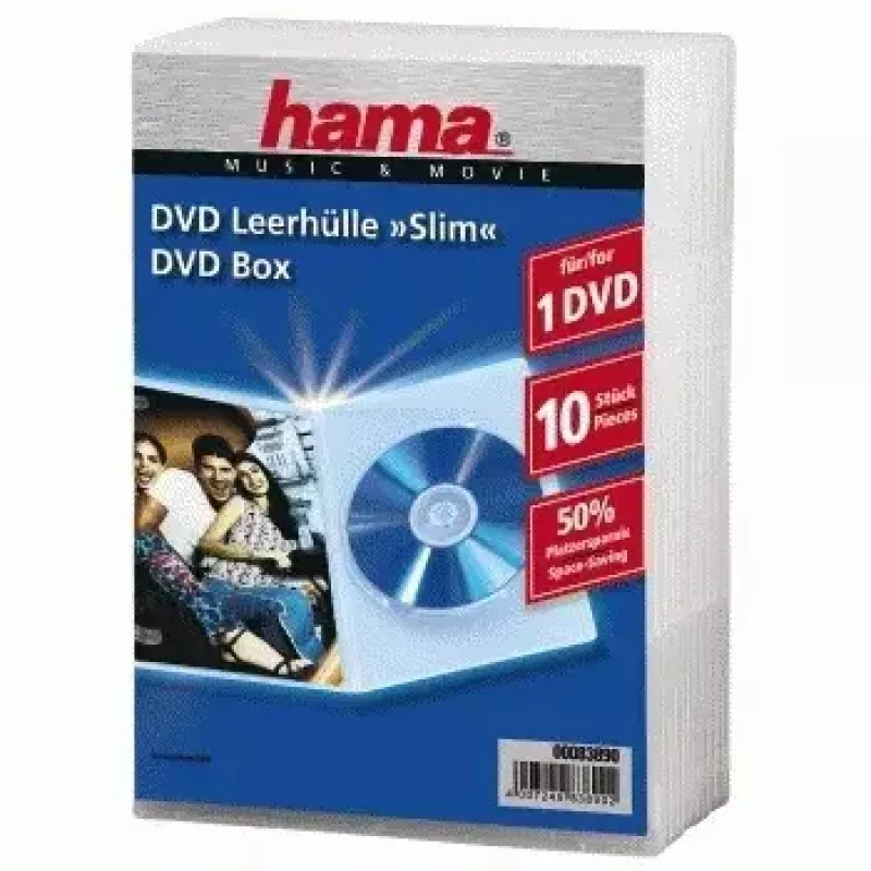 Custodia per DVD Hama, sottile 10, trasparente 10 dischi