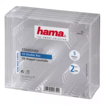 Custodia doppia per CD Hama 44752 confezione da 5 per 2 dischi trasparente