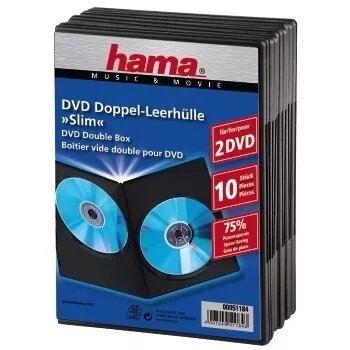 Custodia sottile doppia per DVD Hama 51184 nero 2 dischi