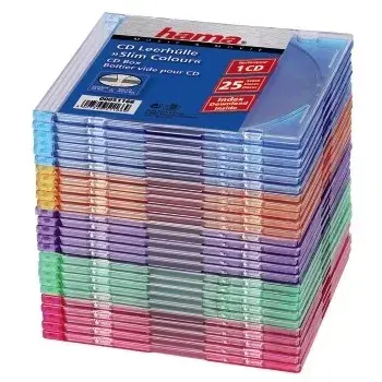 Custodia sottile per CD Hama confezione da 25, colorata 1 disco multicolore