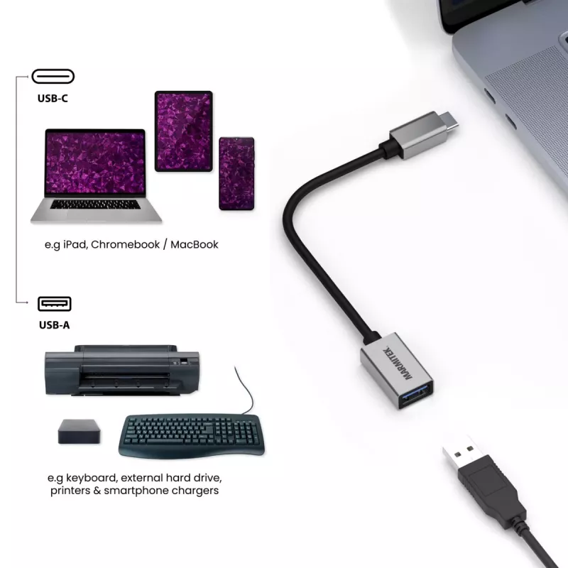 Cavo USB Marmitek 08375 0,15 m USB 3.2 Gen 1 USB-C USB-A nero argento