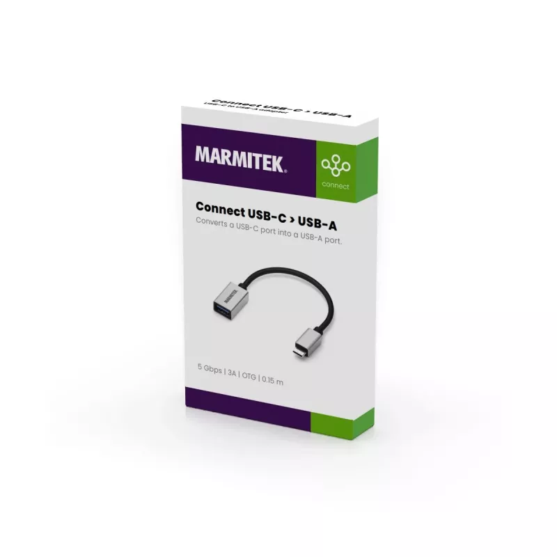 Cavo USB Marmitek 08375 0,15 m USB 3.2 Gen 1 USB-C USB-A nero argento