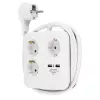 REV 0012378109 multipresa a 3 prese, Schuko, senza interruttore, bianco/nero