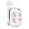 REV 0012378109 multipresa a 3 prese, Schuko, senza interruttore, bianco/nero