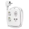REV 0012378109 multipresa a 3 prese, Schuko, senza interruttore, bianco/nero