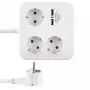 REV 0012378109 multipresa a 3 prese, Schuko, senza interruttore, bianco/nero
