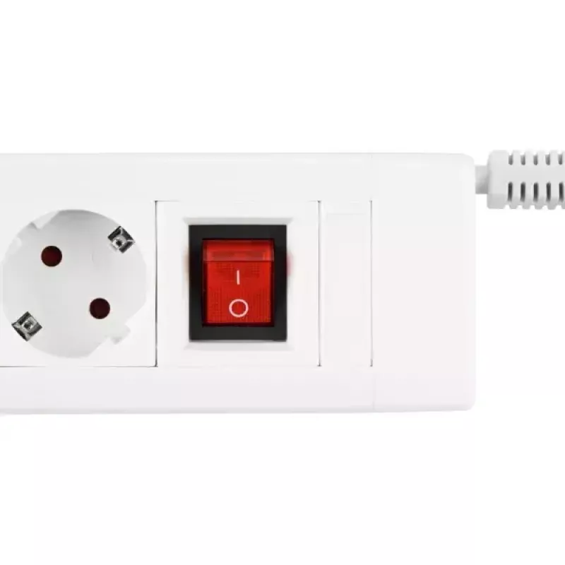 Prolunga elettrica REV 14612113 2,4 m 6 uscite AC per interni bianco