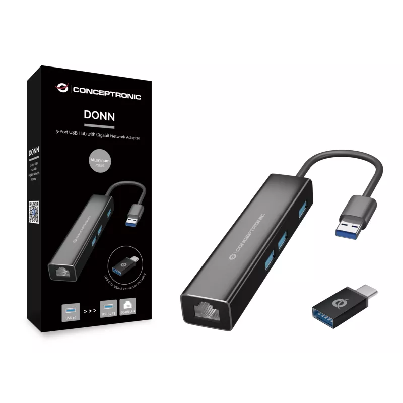 Conceptronic DONN07BA USB 3.2 Gen 1 (3.1 Gen 1) Type-A nero