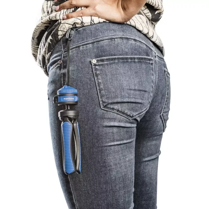 Treppiede Mantona 21405 smartphone fotocamera digitale 3 gambe nero blu
