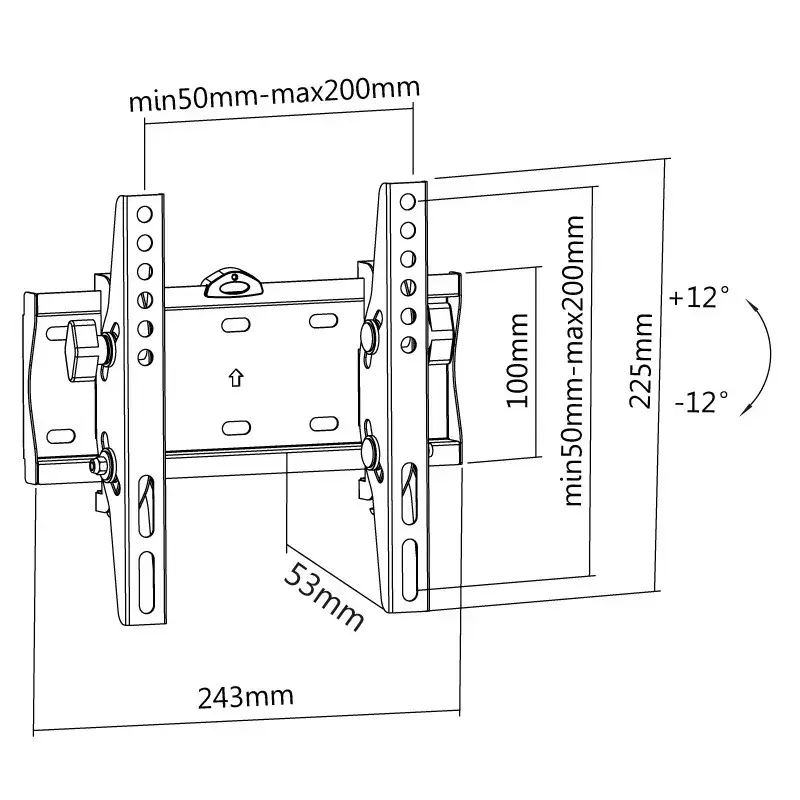 Supporto da parete Reflecta PLANO sottile 42-2020T nero max 30kg 42 pollici
