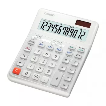Calcolatrice da tavolo Casio DE-12E-WE basic 12 cifre bianca