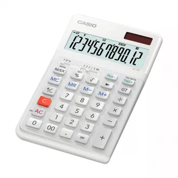 Calcolatrice basic Casio JE-12E-WE desktop 12 cifre bianca